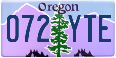 OR license plate 072YTE