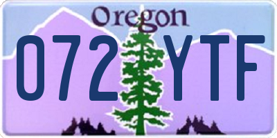 OR license plate 072YTF