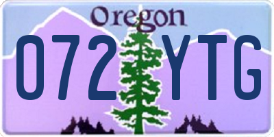 OR license plate 072YTG