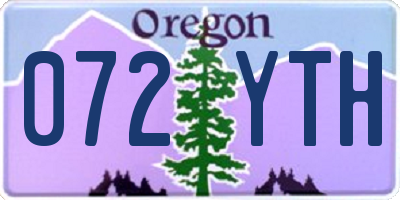 OR license plate 072YTH