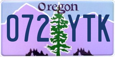 OR license plate 072YTK