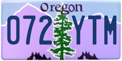 OR license plate 072YTM