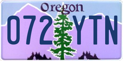 OR license plate 072YTN