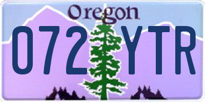 OR license plate 072YTR