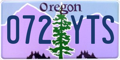 OR license plate 072YTS