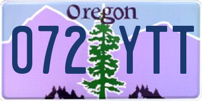 OR license plate 072YTT