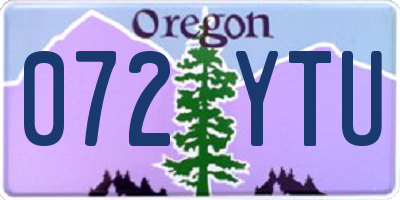 OR license plate 072YTU