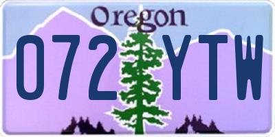 OR license plate 072YTW