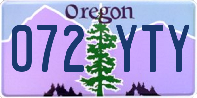 OR license plate 072YTY