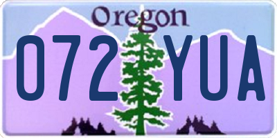 OR license plate 072YUA