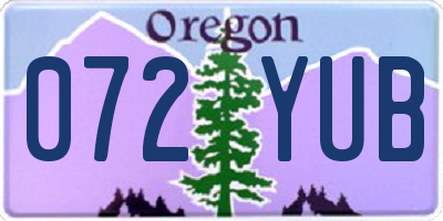 OR license plate 072YUB