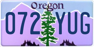 OR license plate 072YUG