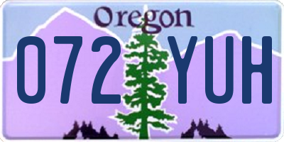OR license plate 072YUH