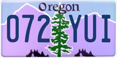 OR license plate 072YUI