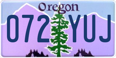 OR license plate 072YUJ