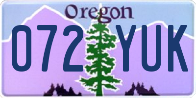 OR license plate 072YUK