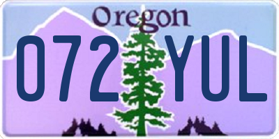 OR license plate 072YUL