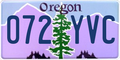 OR license plate 072YVC