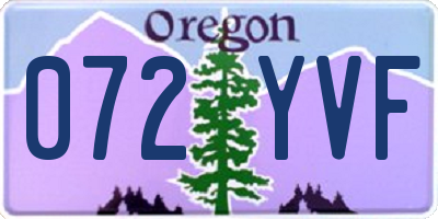 OR license plate 072YVF