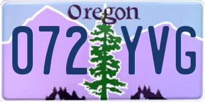 OR license plate 072YVG