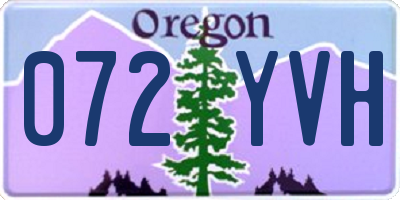 OR license plate 072YVH