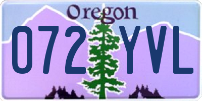 OR license plate 072YVL