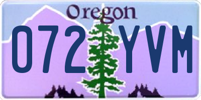 OR license plate 072YVM