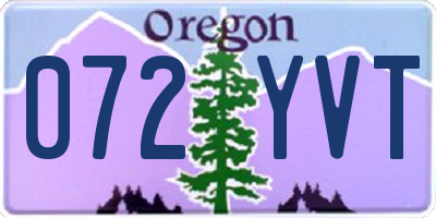 OR license plate 072YVT