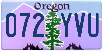 OR license plate 072YVU