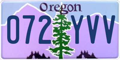OR license plate 072YVV