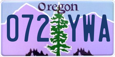 OR license plate 072YWA