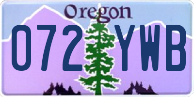 OR license plate 072YWB