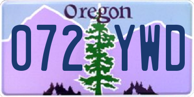 OR license plate 072YWD