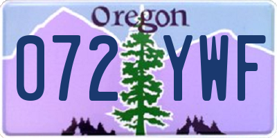 OR license plate 072YWF