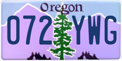 OR license plate 072YWG