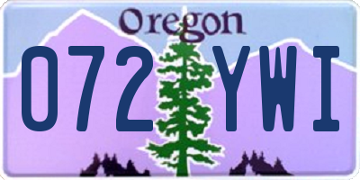 OR license plate 072YWI