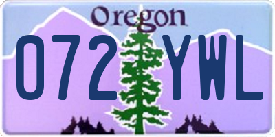 OR license plate 072YWL