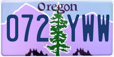 OR license plate 072YWW