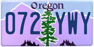 OR license plate 072YWY