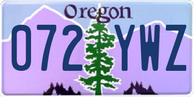 OR license plate 072YWZ
