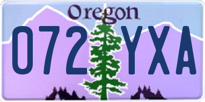 OR license plate 072YXA