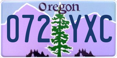 OR license plate 072YXC
