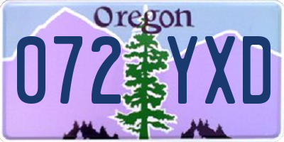 OR license plate 072YXD