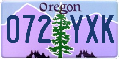 OR license plate 072YXK