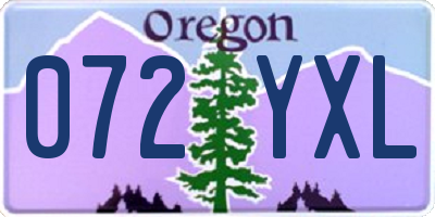 OR license plate 072YXL