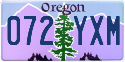 OR license plate 072YXM