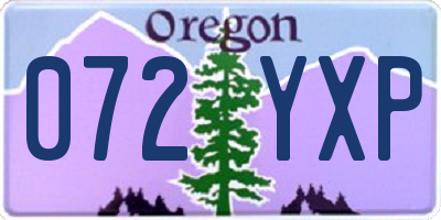 OR license plate 072YXP
