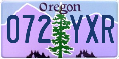 OR license plate 072YXR