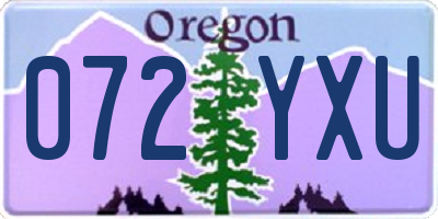 OR license plate 072YXU