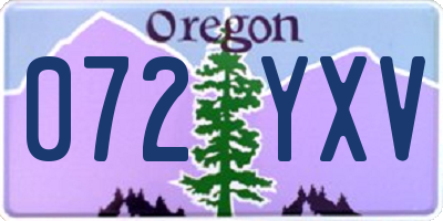 OR license plate 072YXV